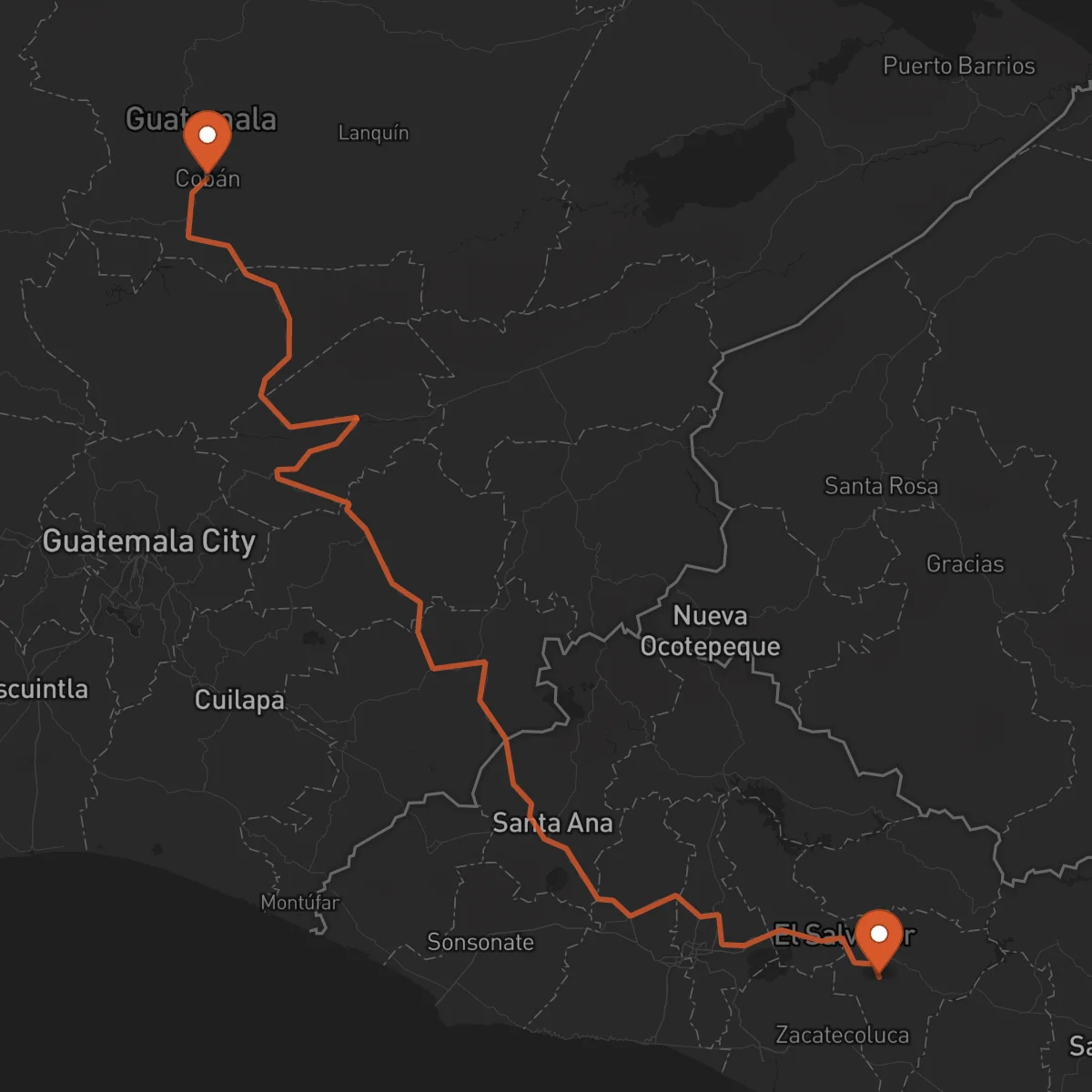 Ruta Cobán - San Vicente