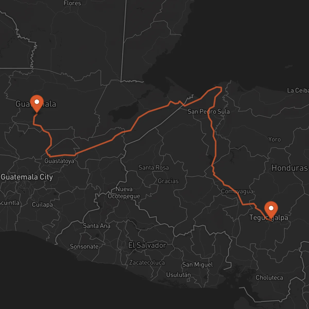 Ruta Cobán - Tegucigalpa