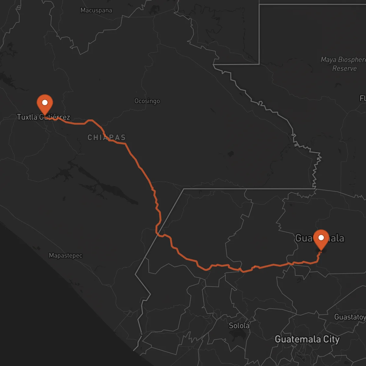 Ruta Tuxtla Gutiérrez - Cobán