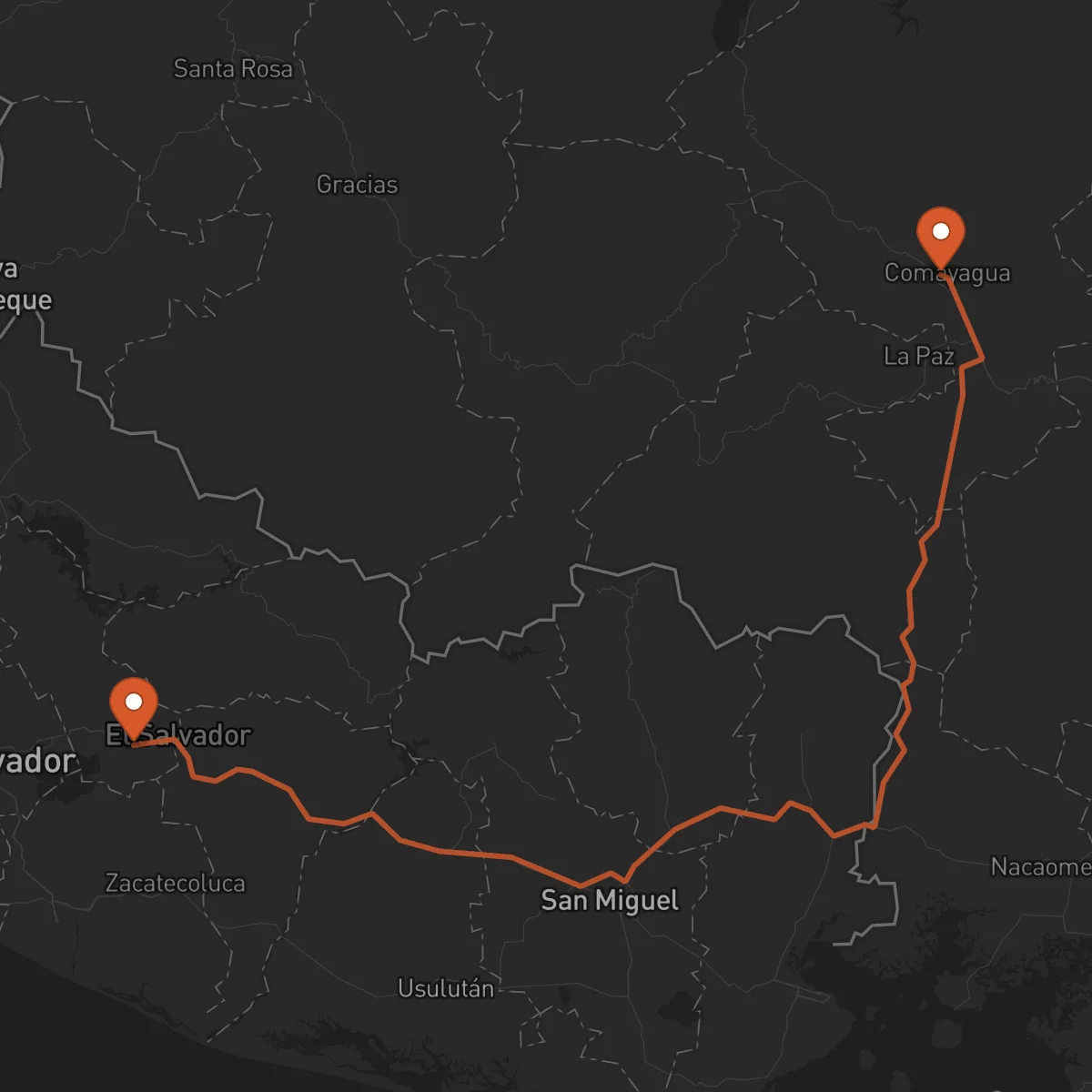 Ruta Comayagua - Cojutepeque