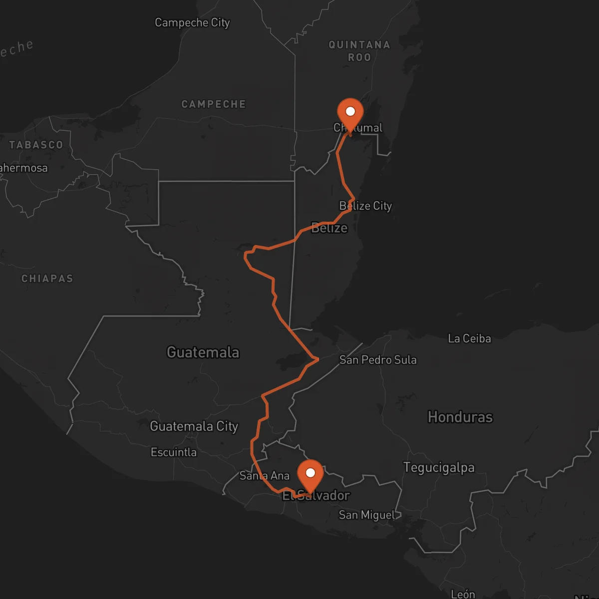 Ruta Cojutepeque - Corozal Town