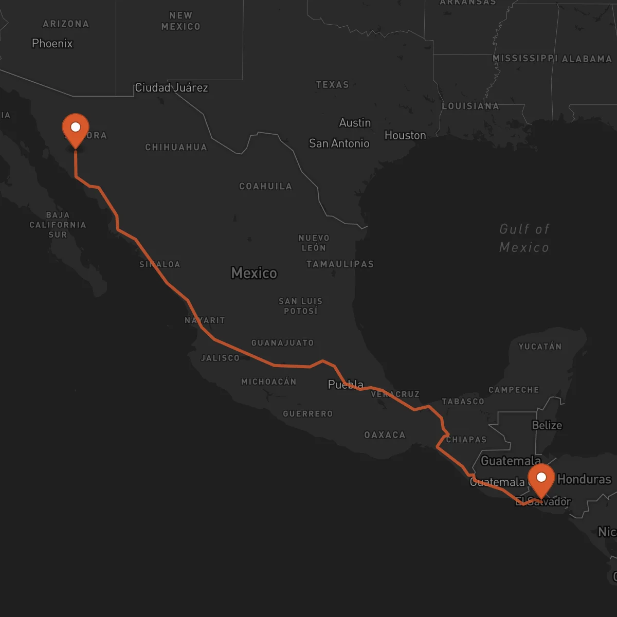 Ruta Cojutepeque - Hermosillo