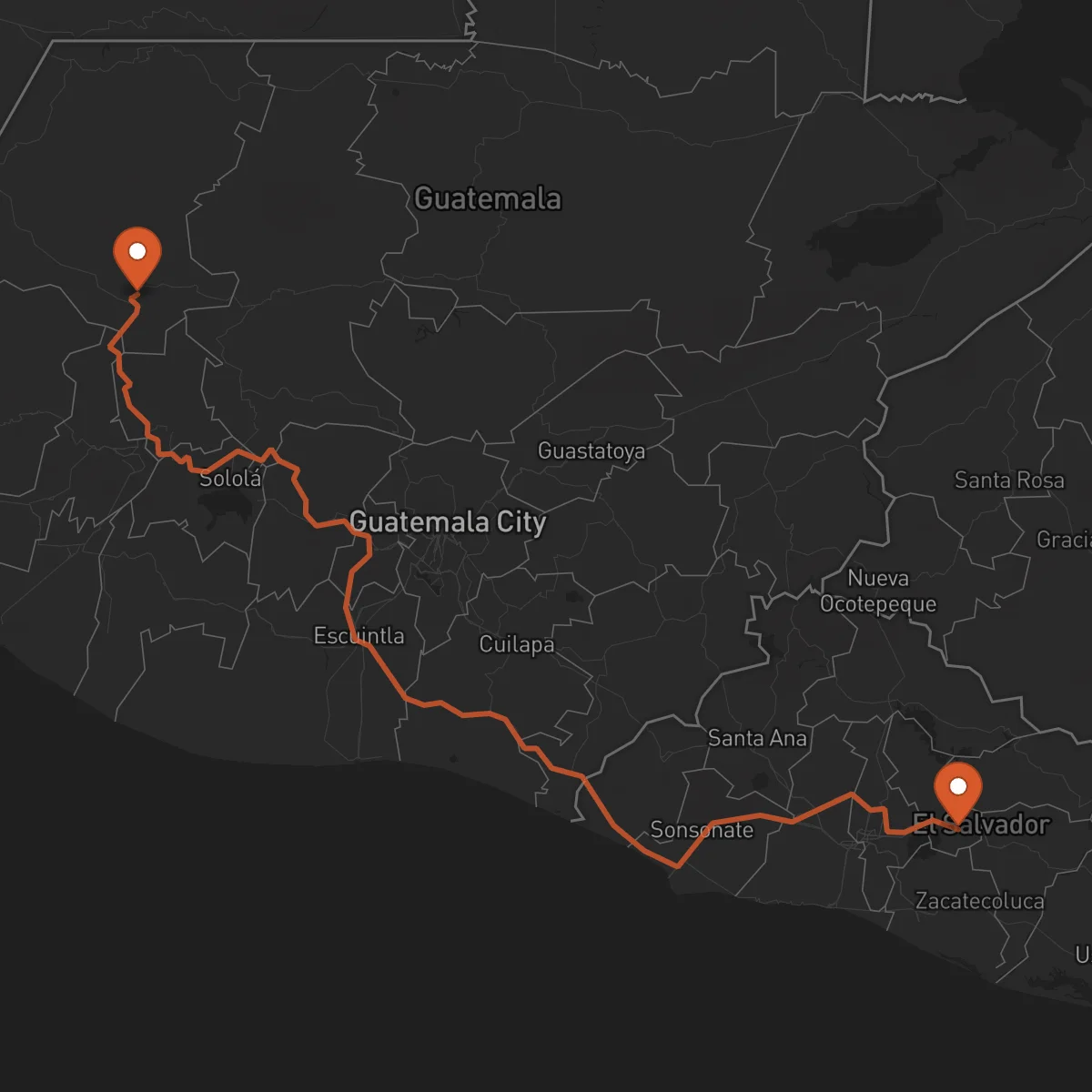 Ruta Cojutepeque - Huehuetenango