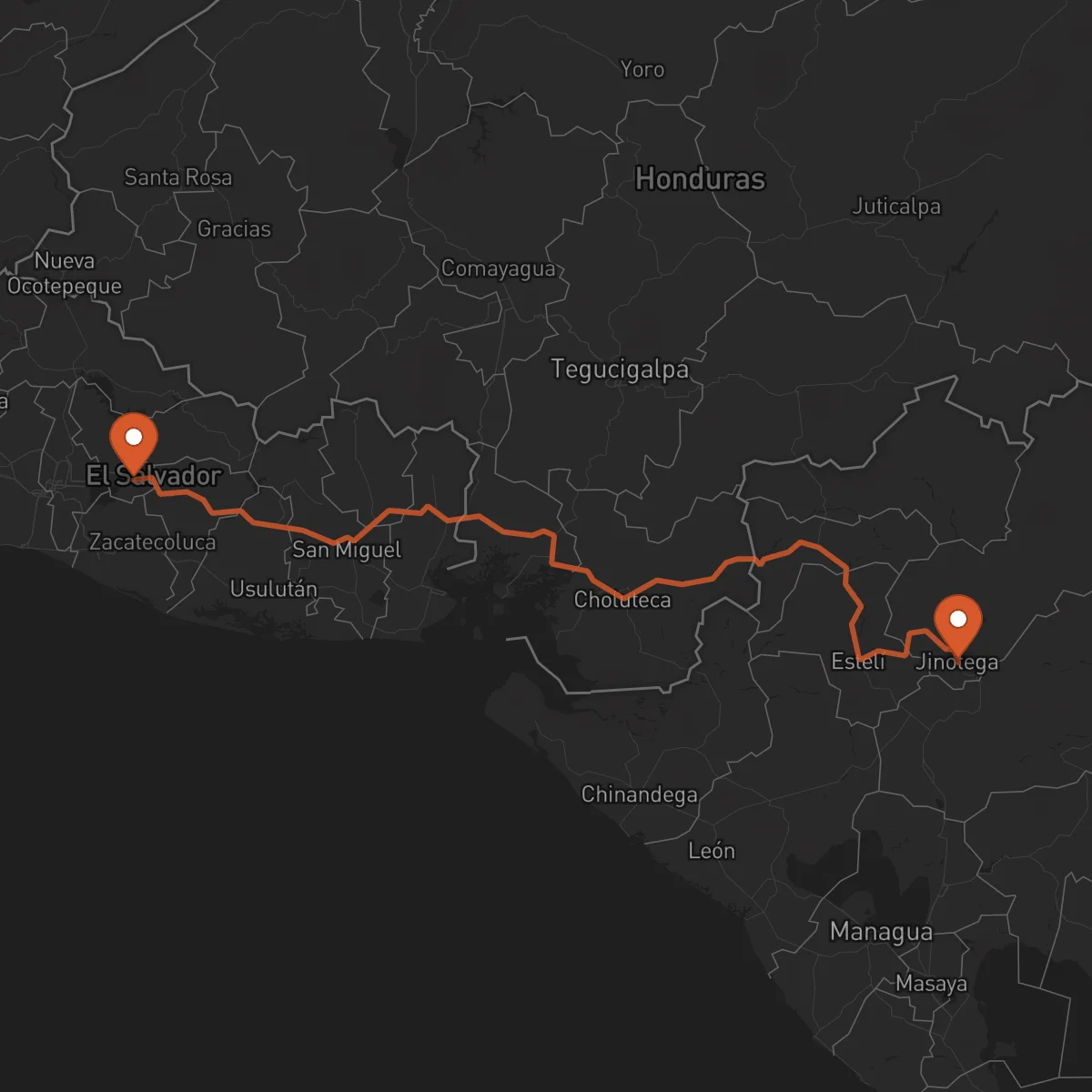Ruta Jinotega - Cojutepeque