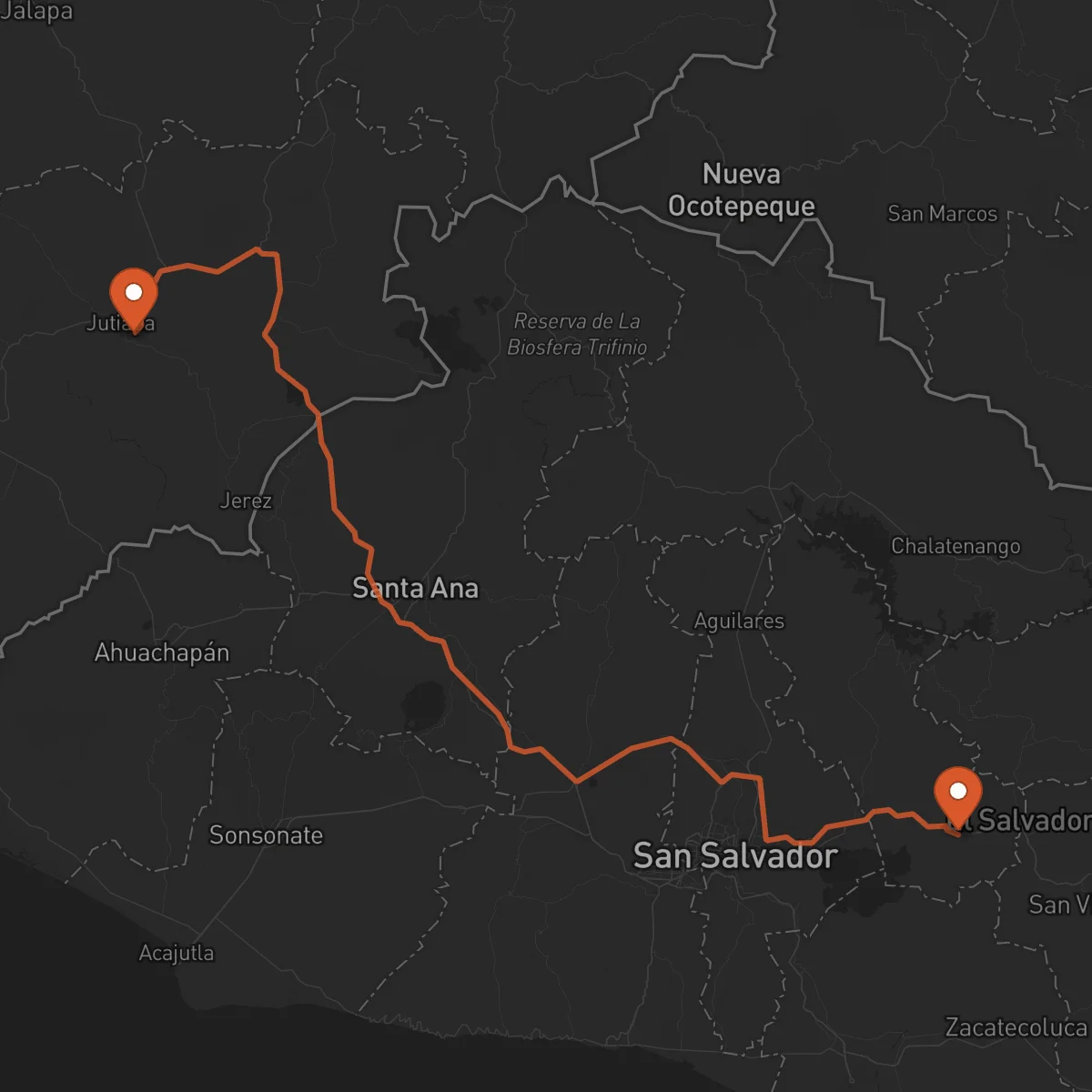 Ruta Cojutepeque - Jutiapa