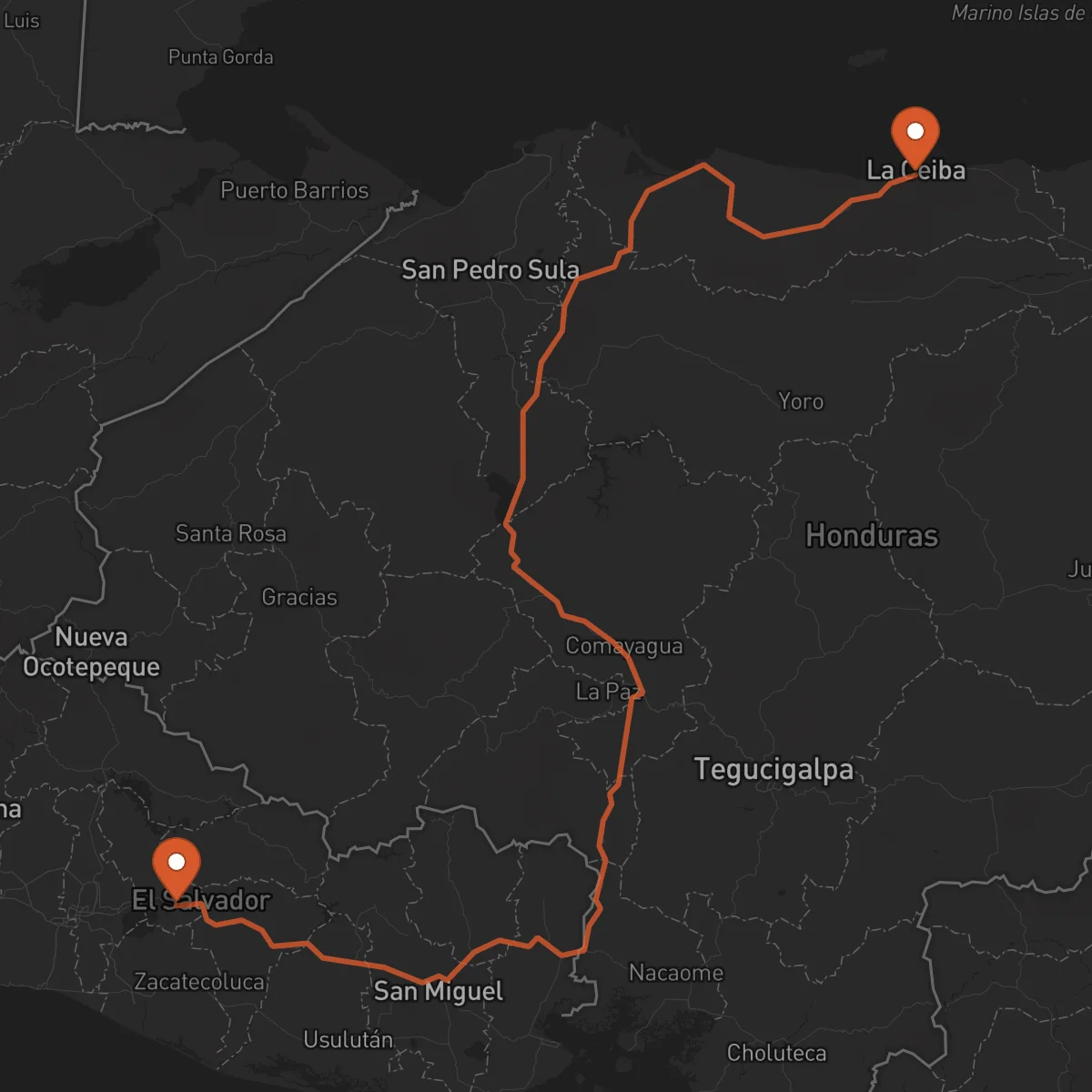Ruta Cojutepeque - La Ceiba