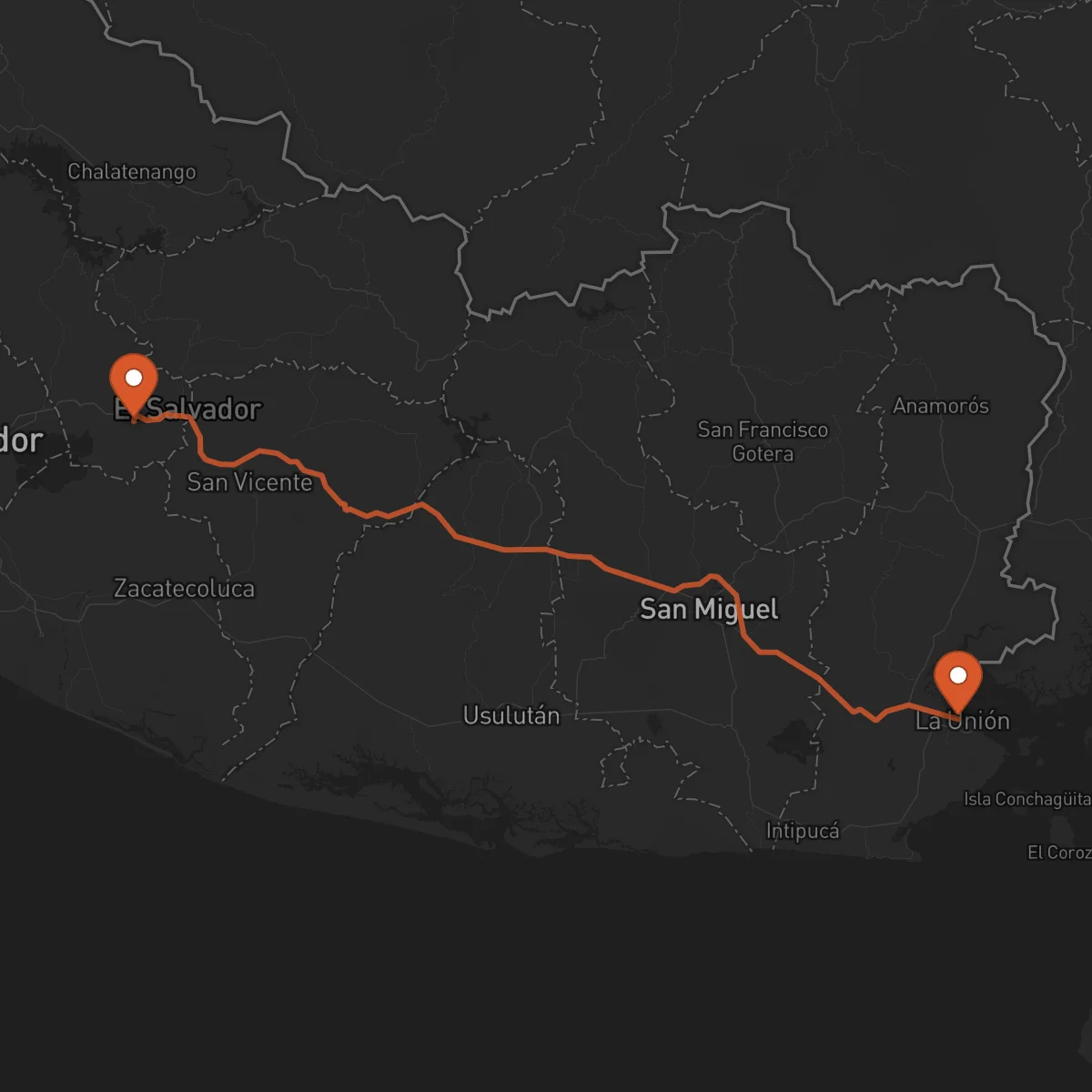 Ruta La Unión - Cojutepeque