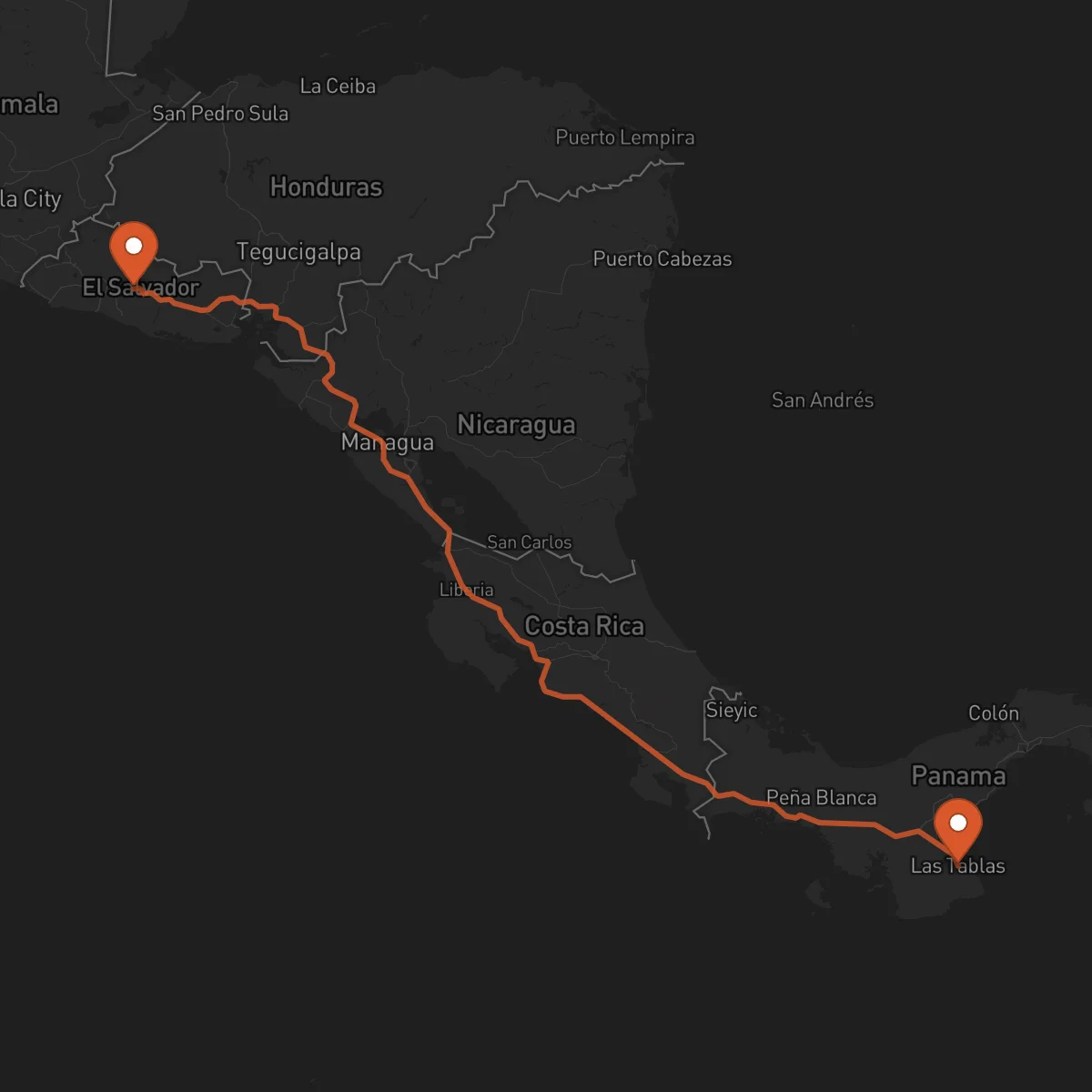 Ruta Las Tablas - Cojutepeque