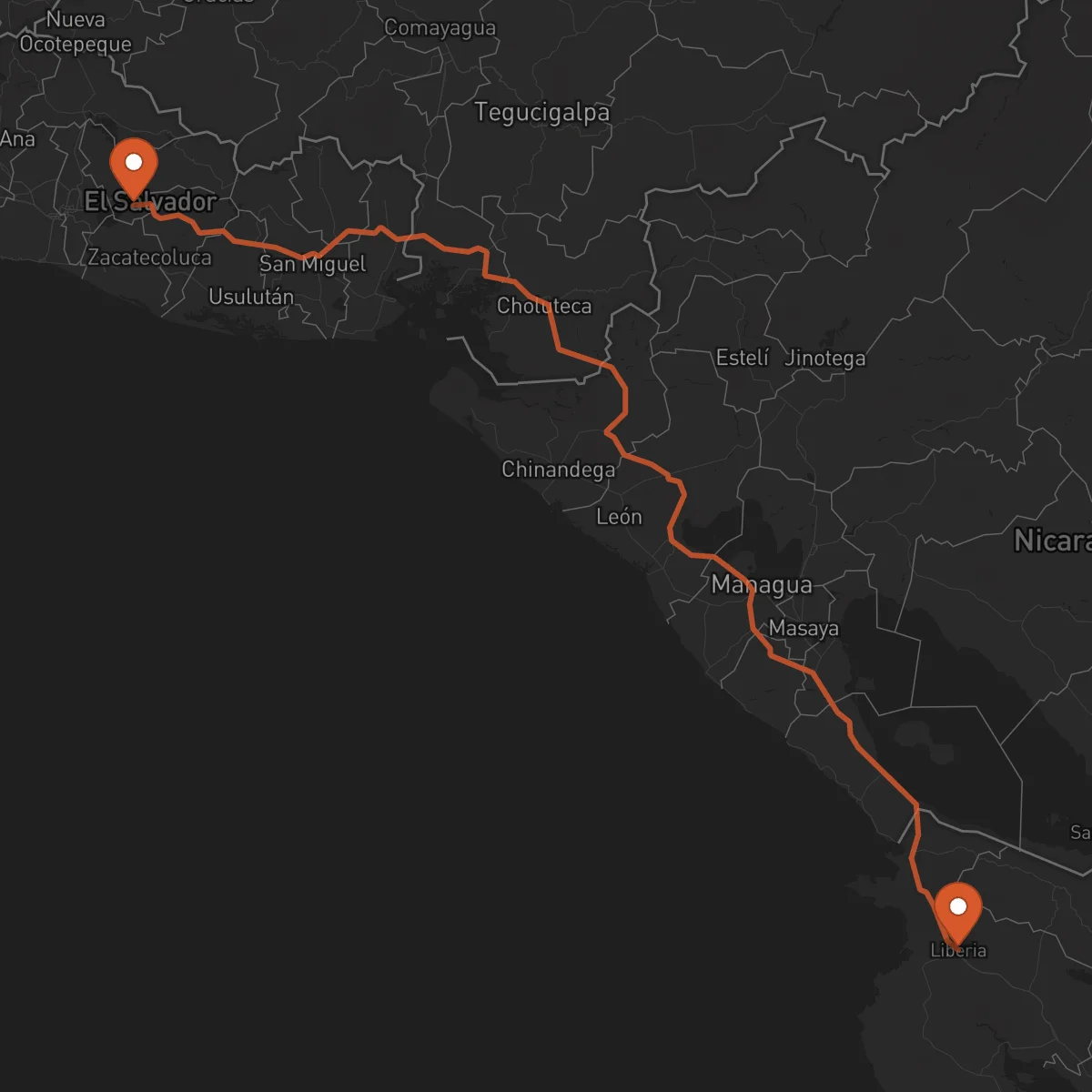 Ruta Liberia - Cojutepeque
