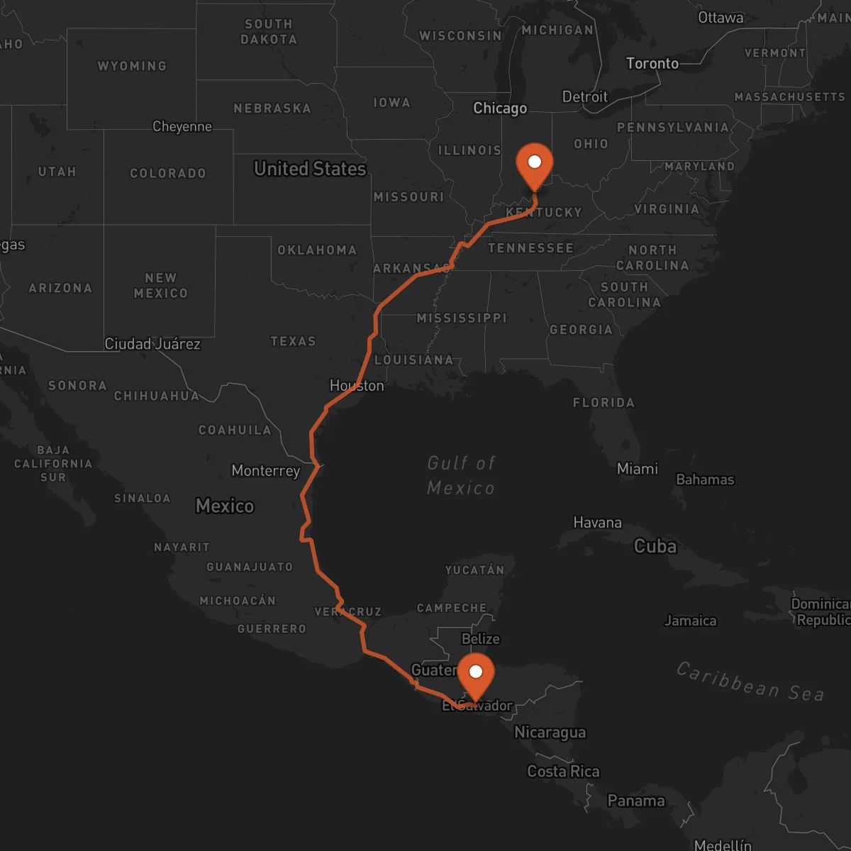 Ruta Cojutepeque - Louisville