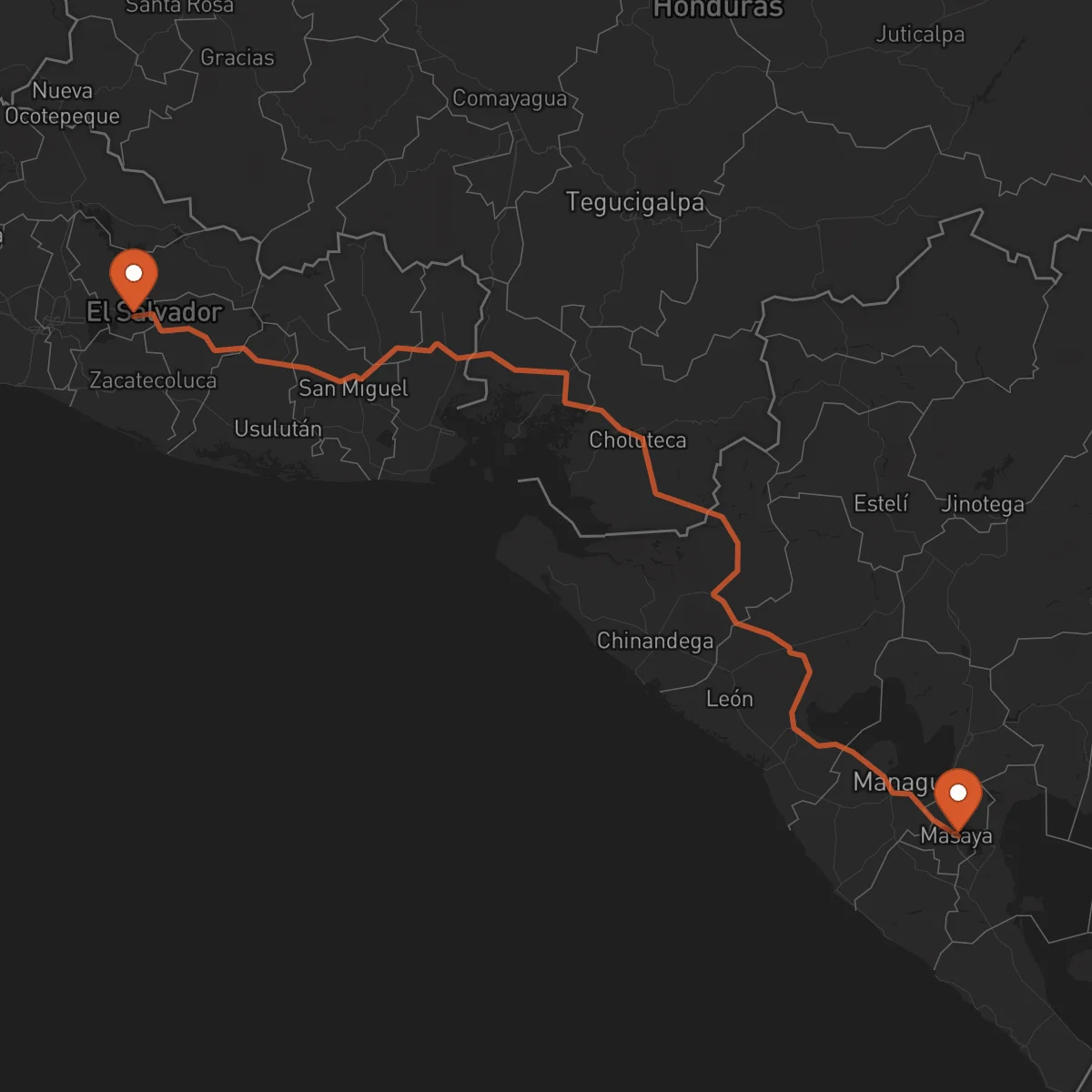 Ruta Cojutepeque - Masaya