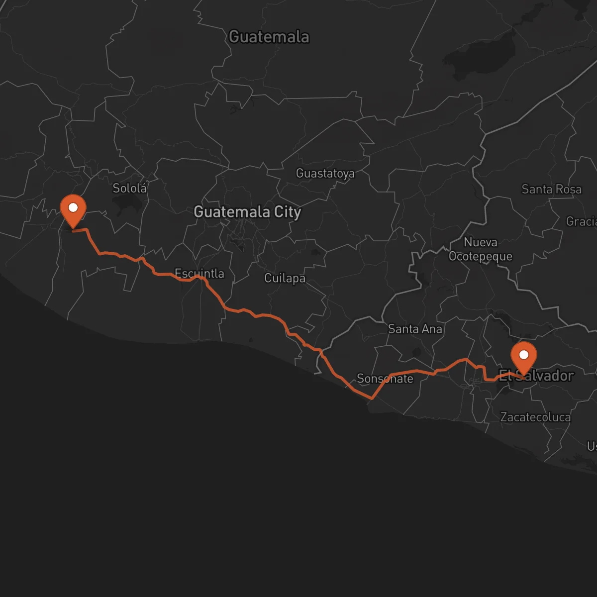 Ruta Mazatenango - Cojutepeque