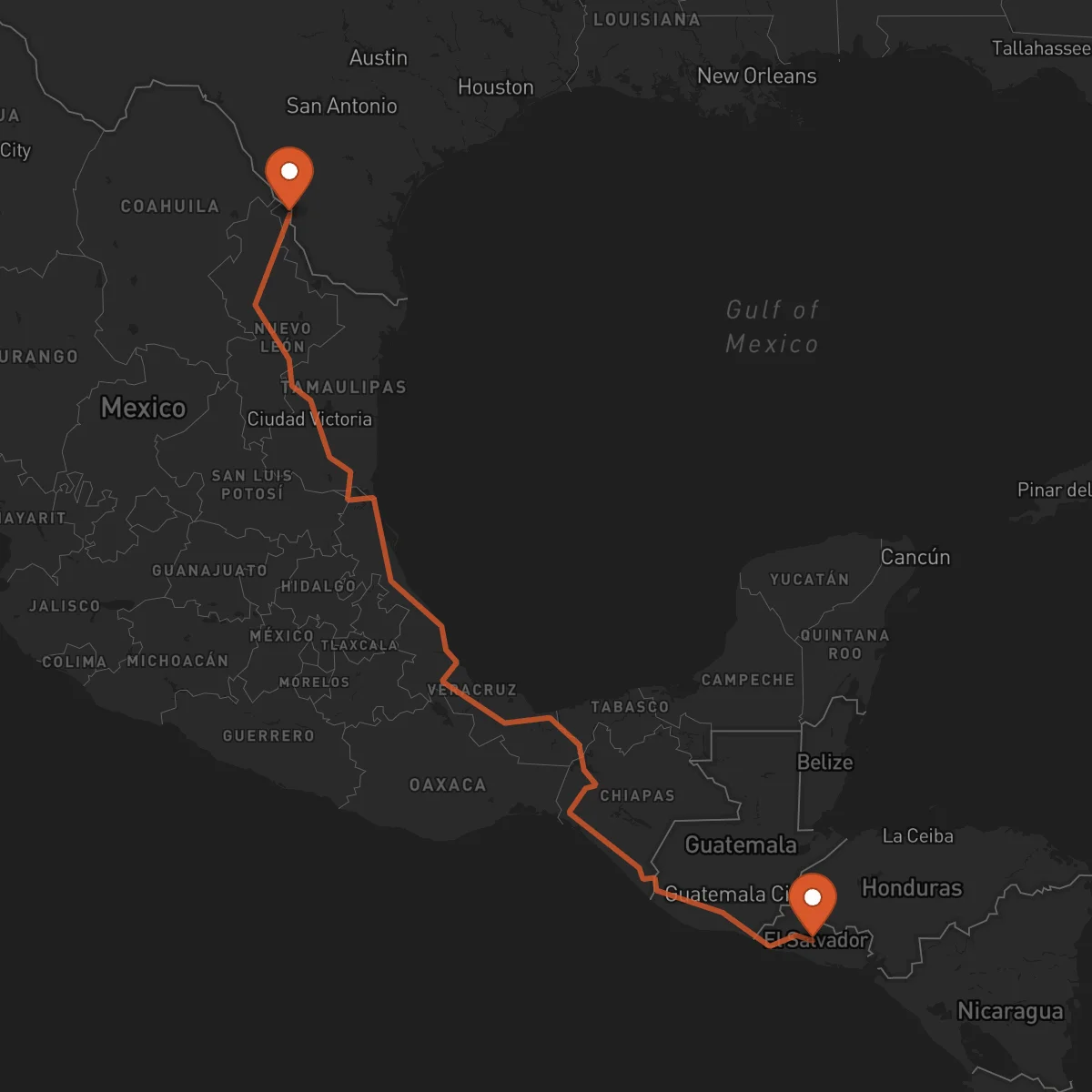 Ruta Cojutepeque - Nuevo Laredo