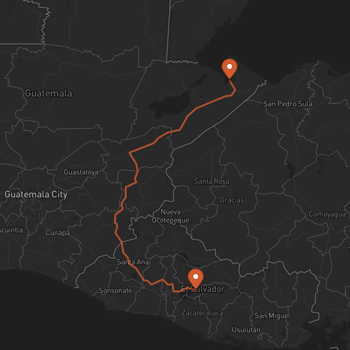 Ruta Puerto Barrios - Cojutepeque