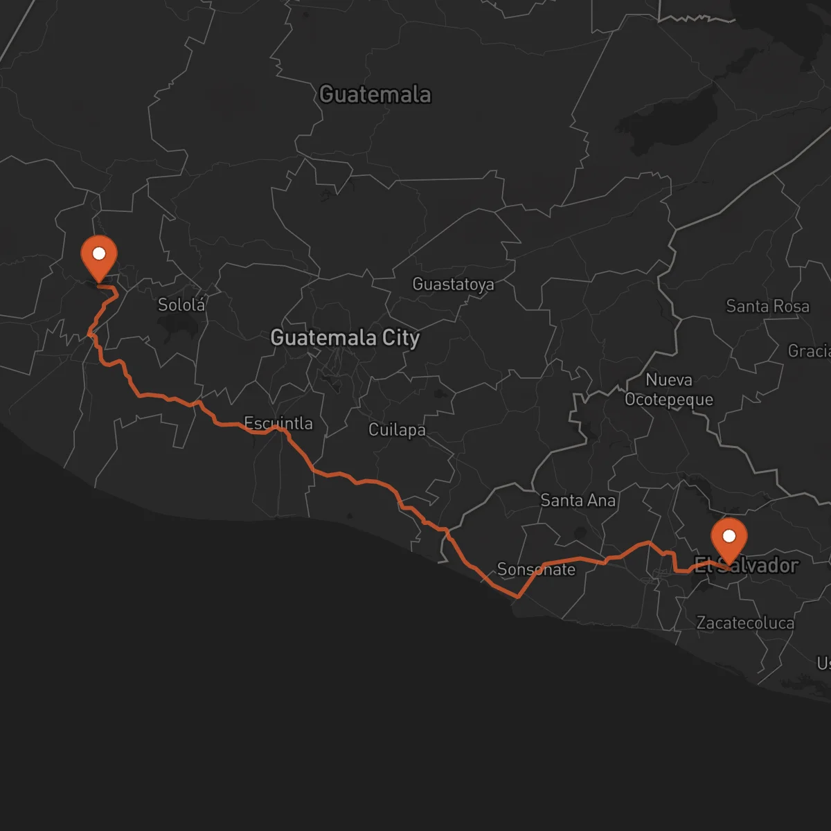 Ruta Quetzaltenango - Cojutepeque