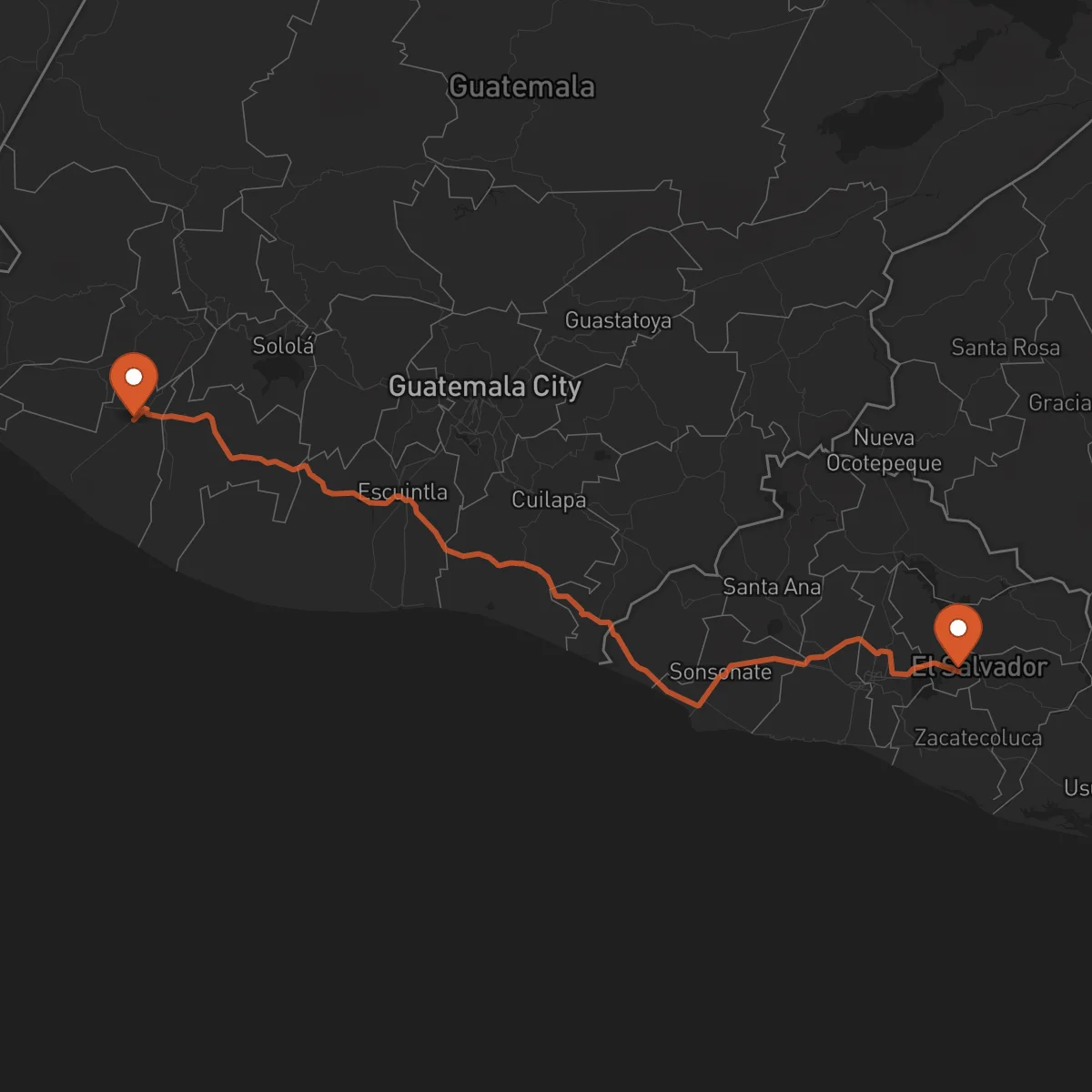 Ruta Cojutepeque - Retalhuleu