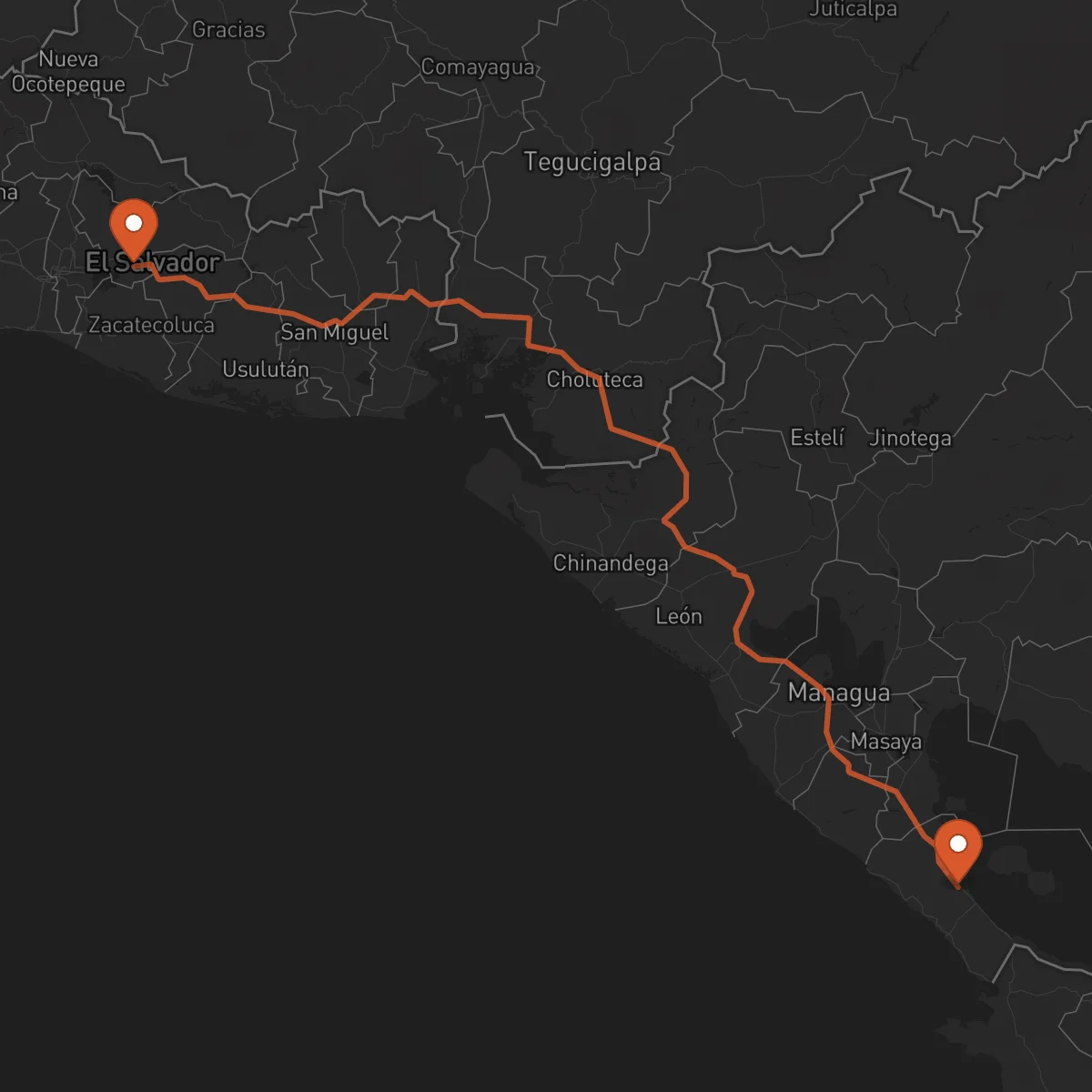 Ruta Cojutepeque - Rivas