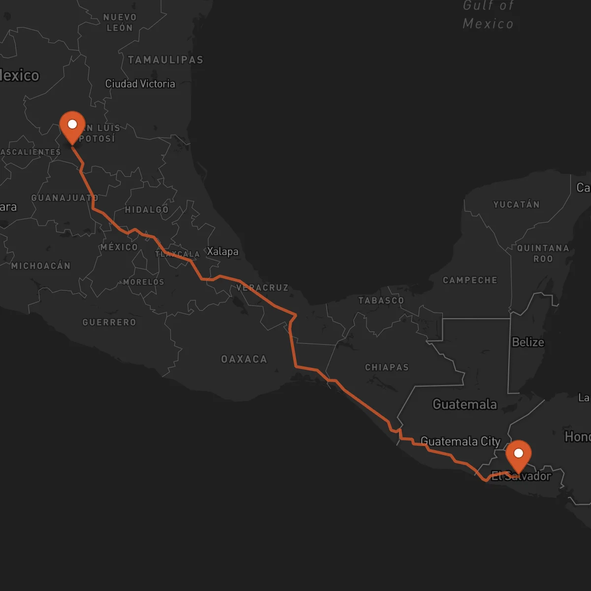 Ruta San Luis Potosí - Cojutepeque