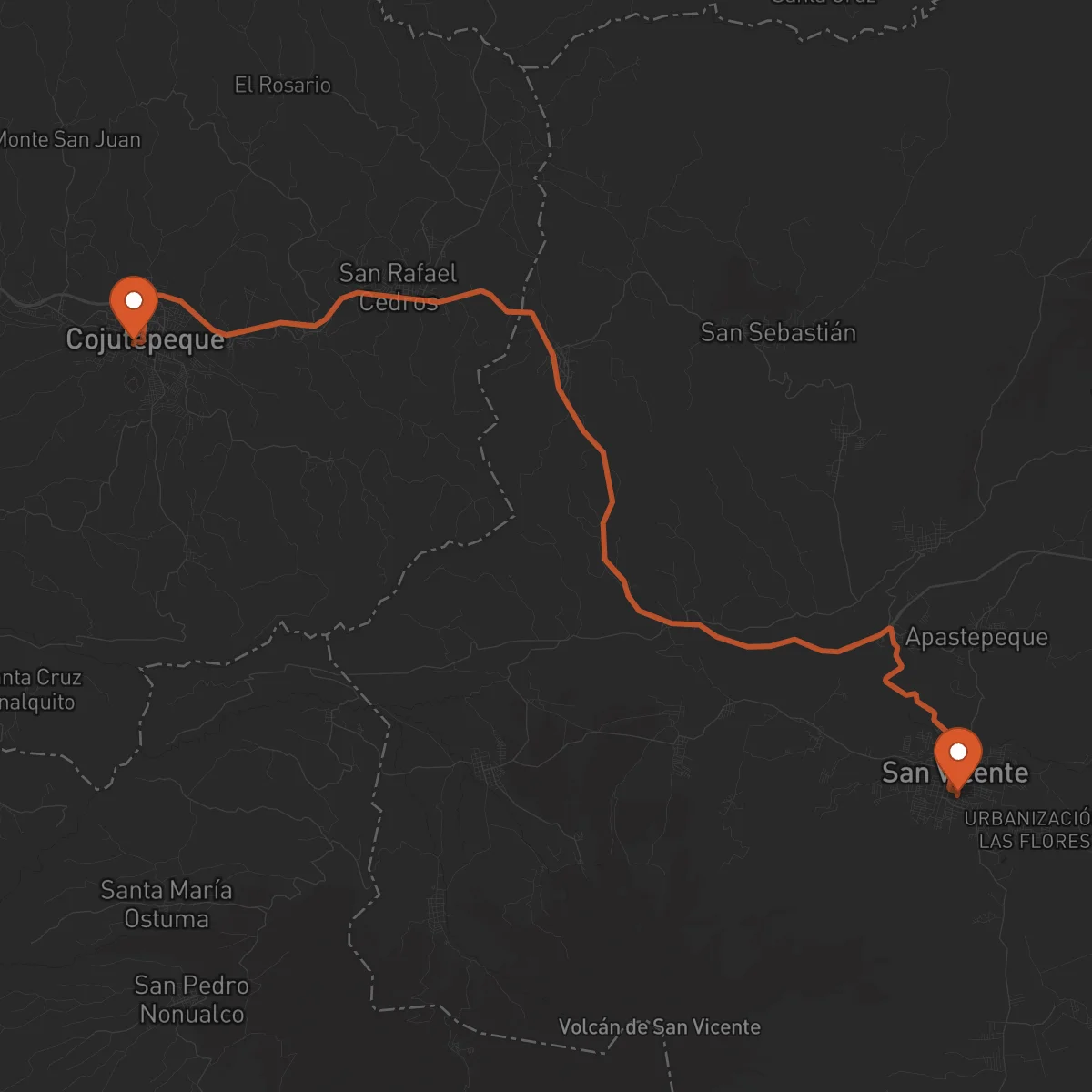 Ruta Cojutepeque - San Vicente