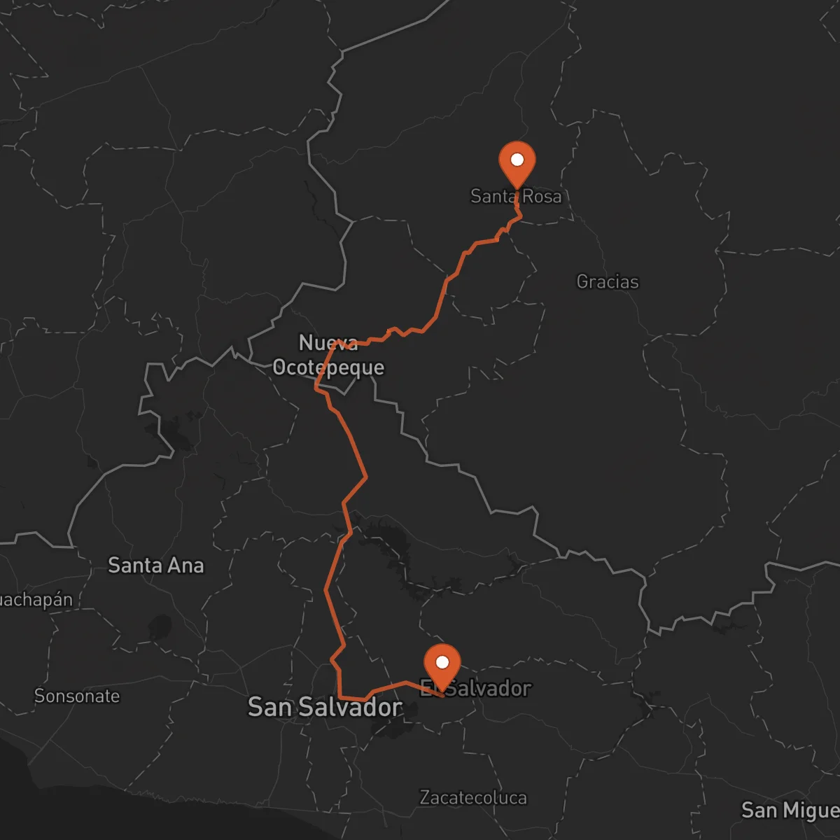 Ruta Santa Rosa de Copán - Cojutepeque