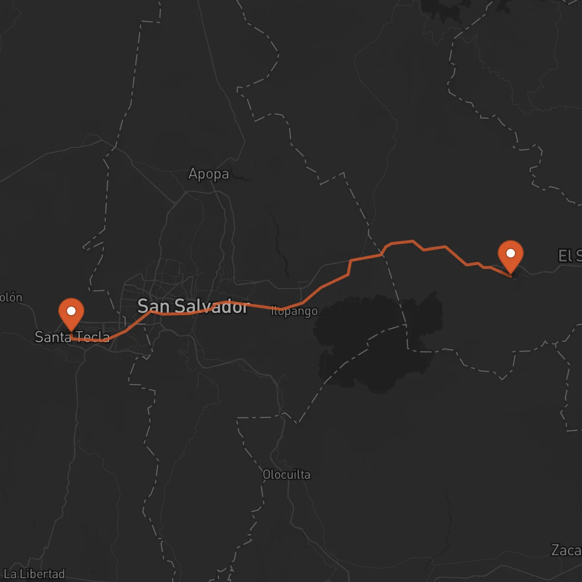 Ruta Cojutepeque - Santa Tecla