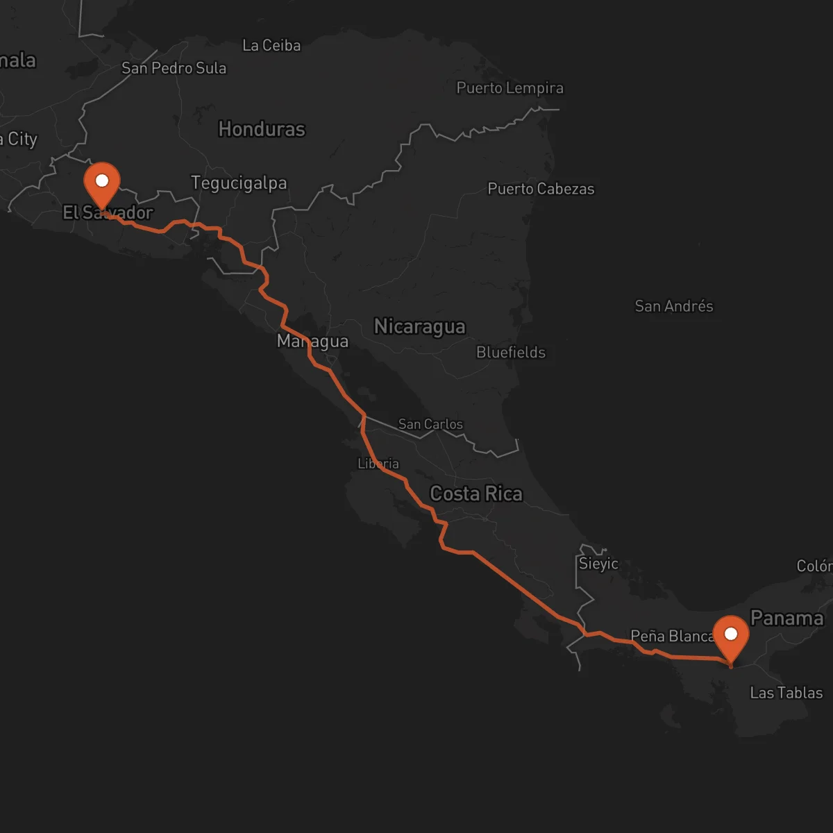 Ruta Cojutepeque - Santiago de Veraguas