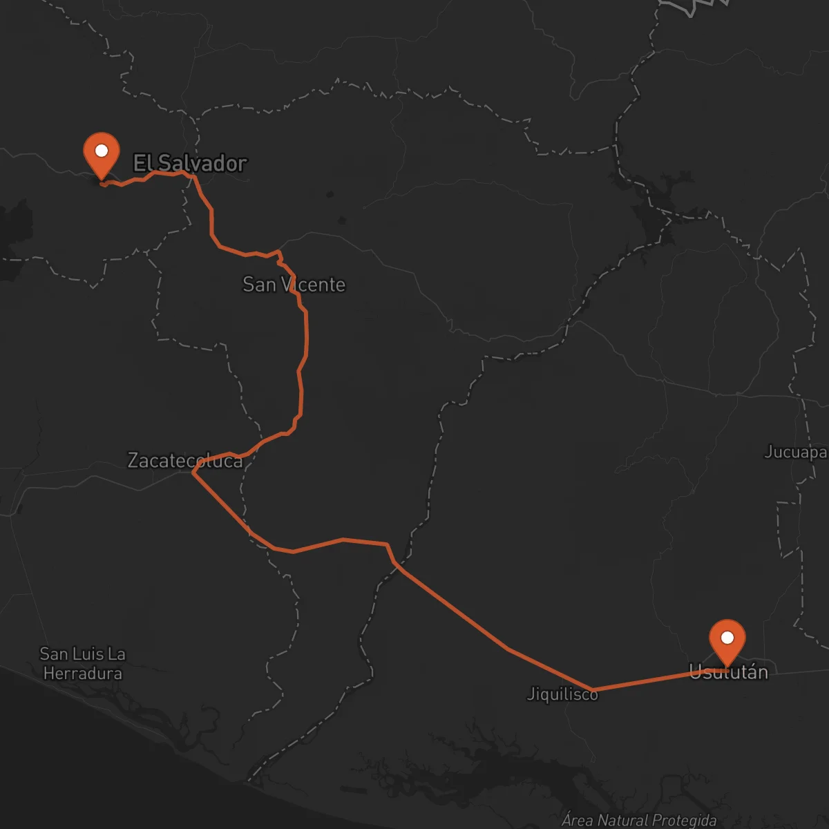 Ruta Cojutepeque - Usulután