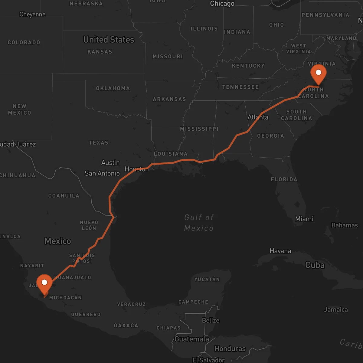 Ruta Durham - Colima