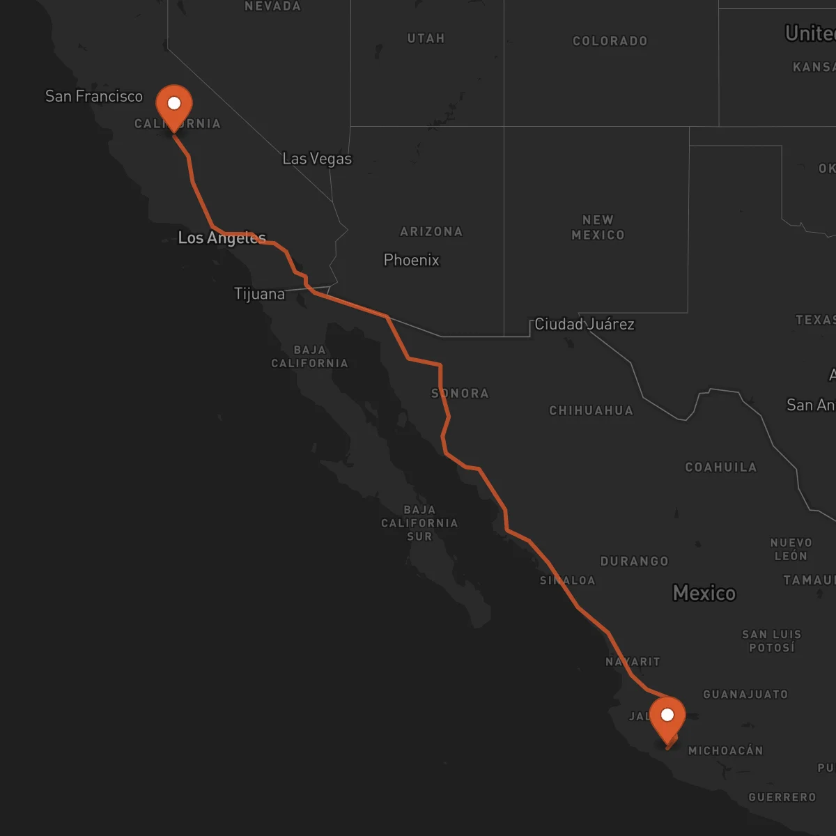 Ruta Fresno - Colima