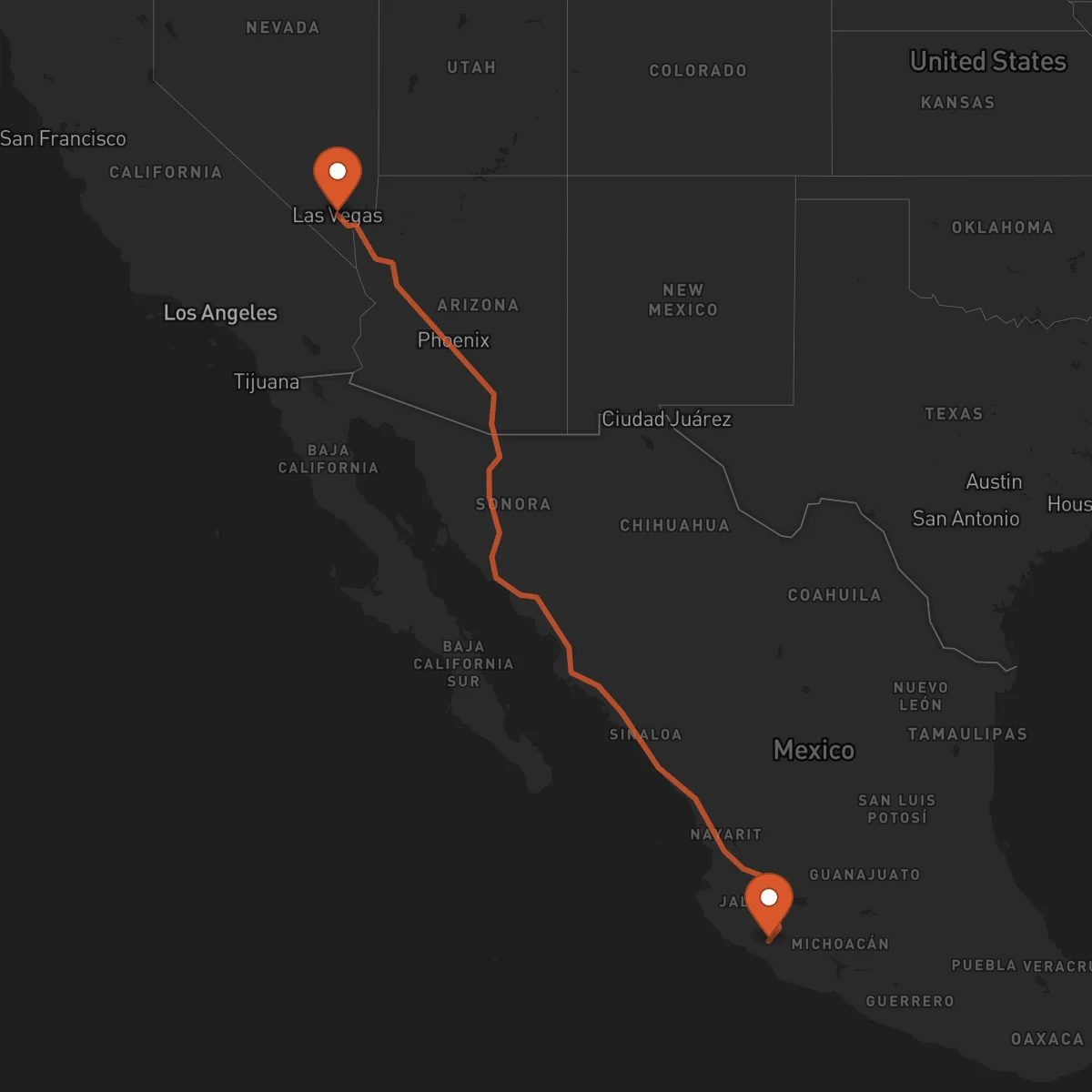 Ruta Colima - Las Vegas
