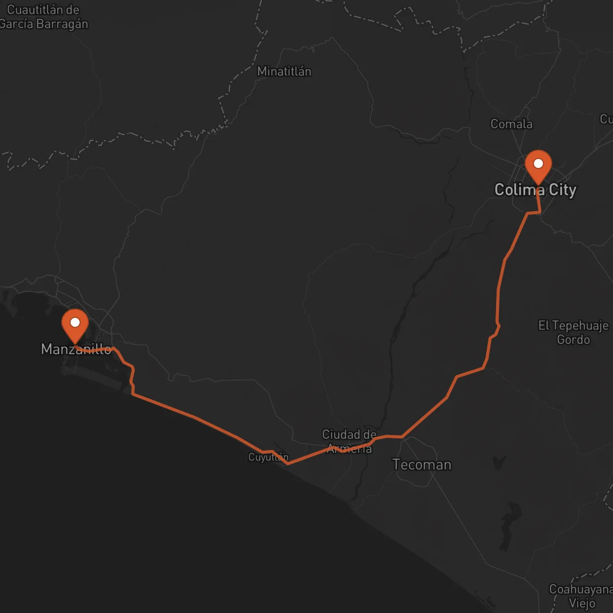 Ruta Manzanillo - Colima