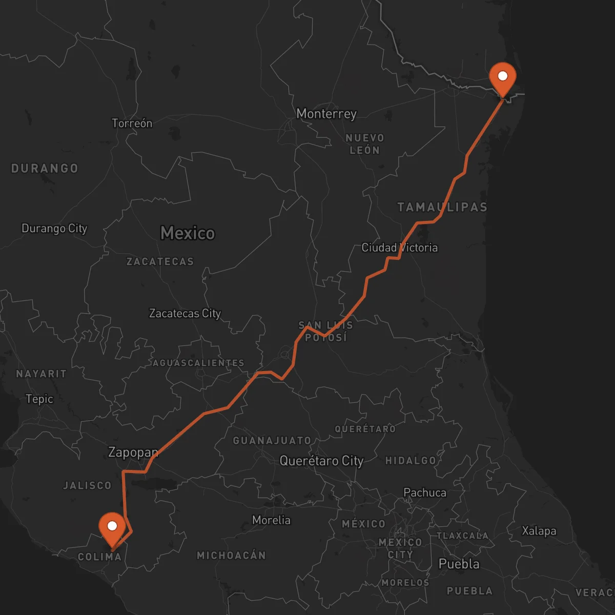 Ruta Matamoros - Colima
