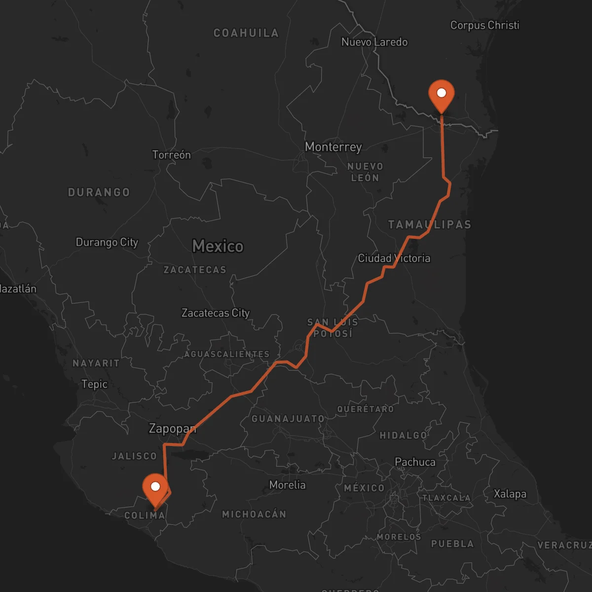 Ruta McAllen - Colima