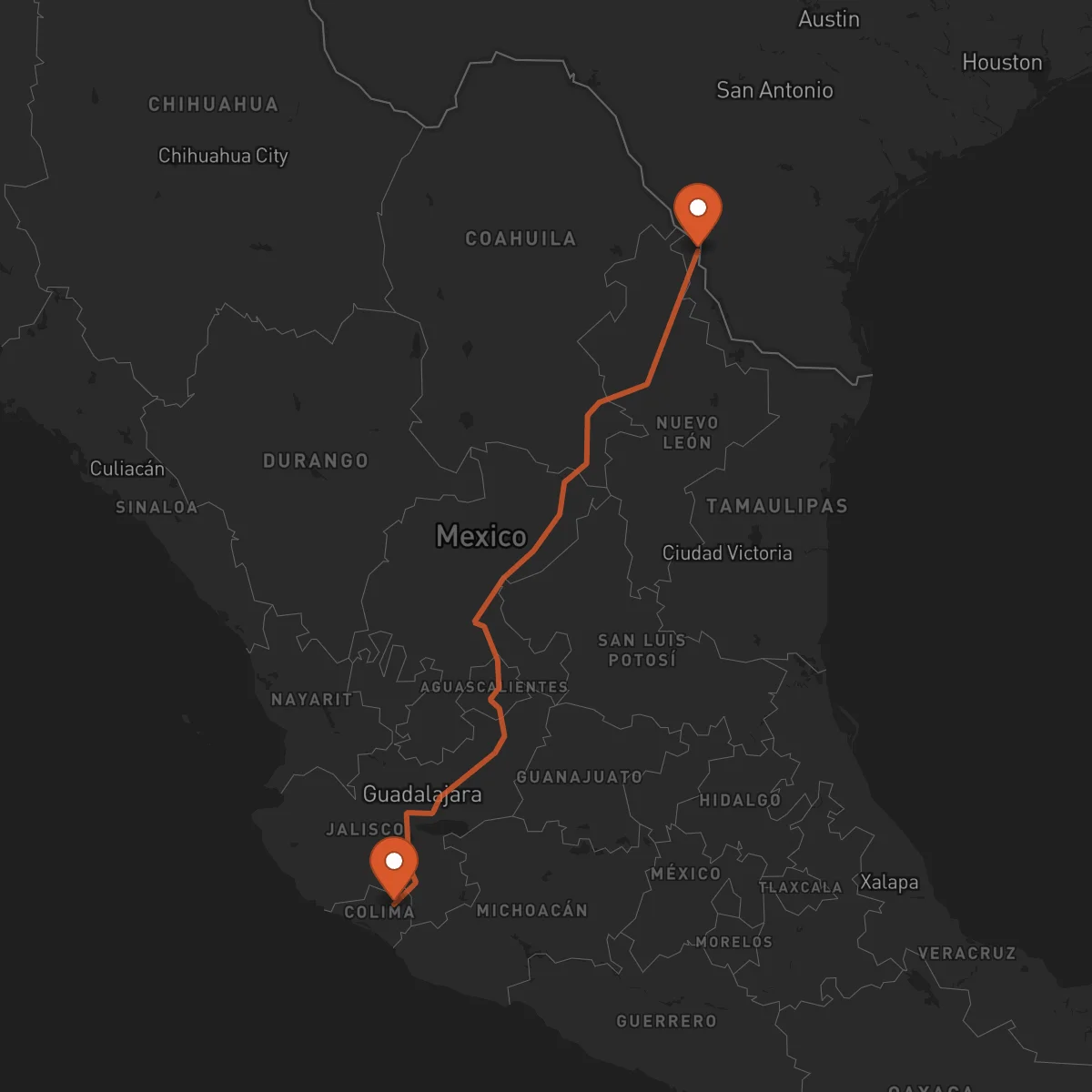 Ruta Nuevo Laredo - Colima