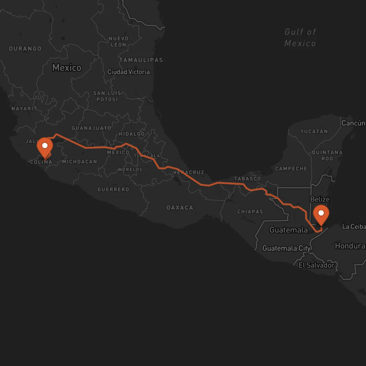 Ruta Puerto Barrios - Colima