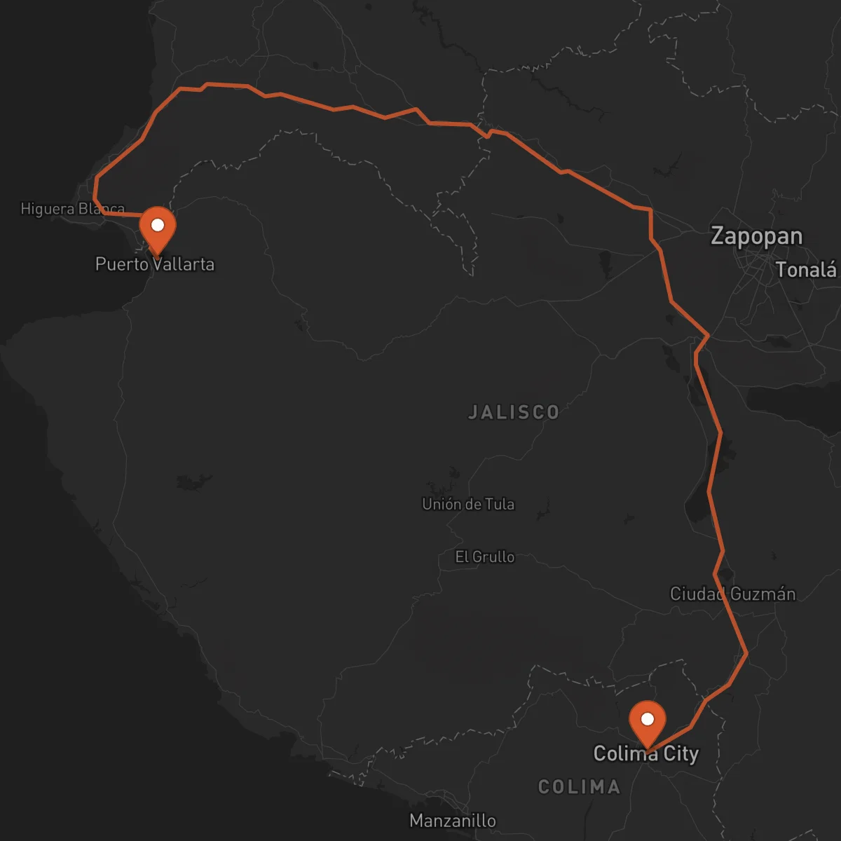 Ruta Colima - Puerto Vallarta