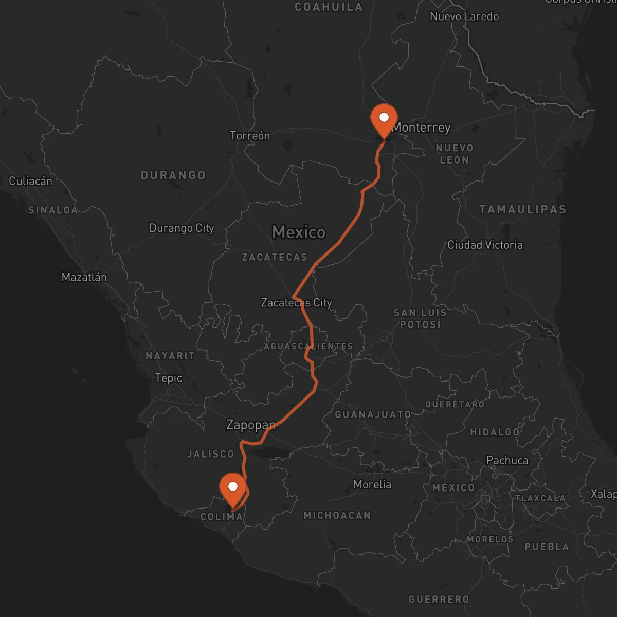 Ruta Saltillo - Colima
