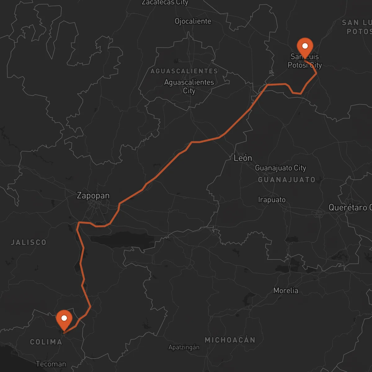 Ruta San Luis Potosí - Colima