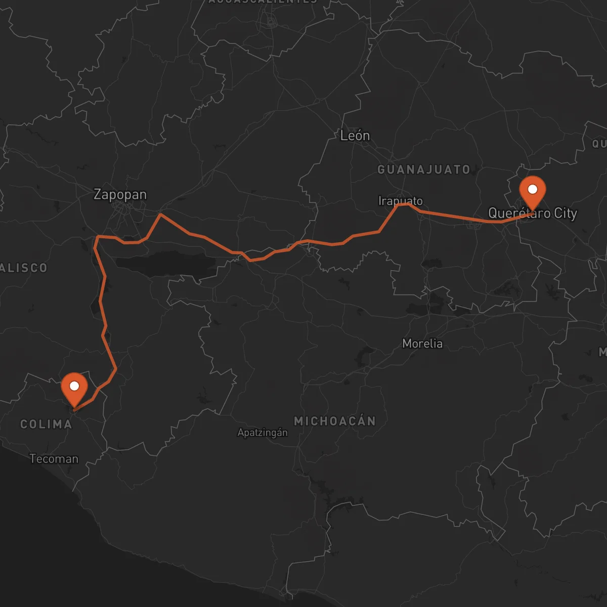 Ruta Santiago de Querétaro - Colima