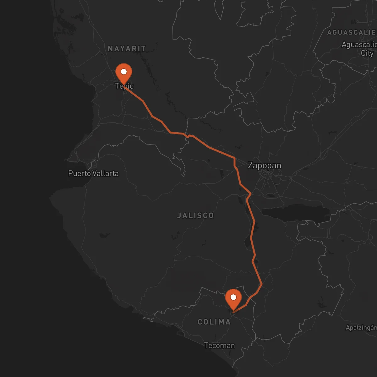 Ruta Tepic - Colima