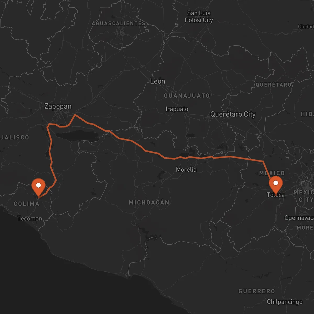 Ruta Toluca - Colima