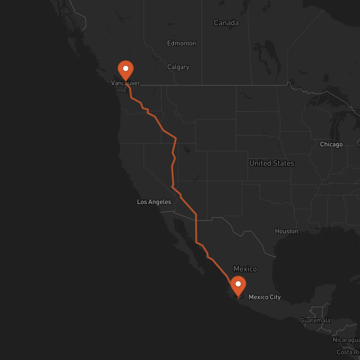 Ruta Vancouver - Colima