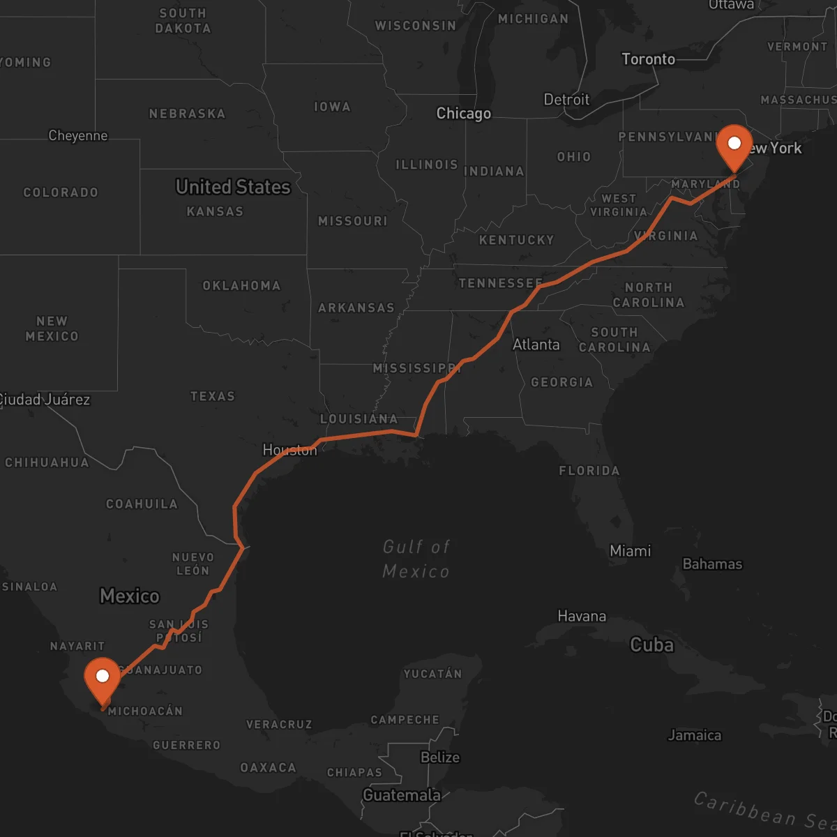 Ruta Wilmington - Colima