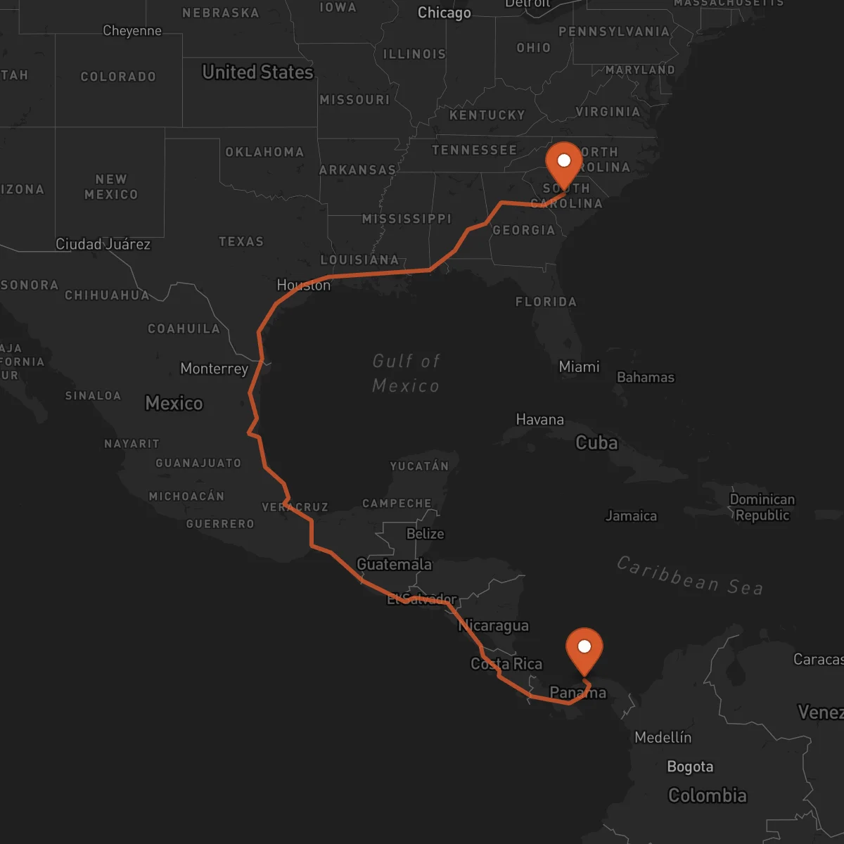 Ruta Columbia - Colón