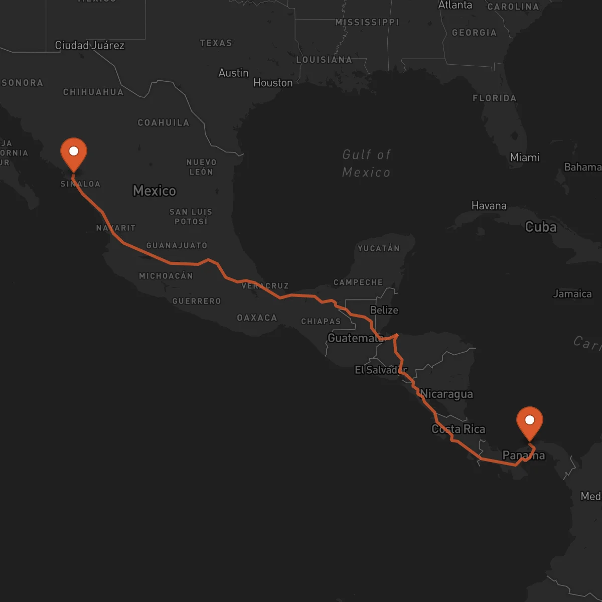 Ruta Colón - Culiacán Rosales