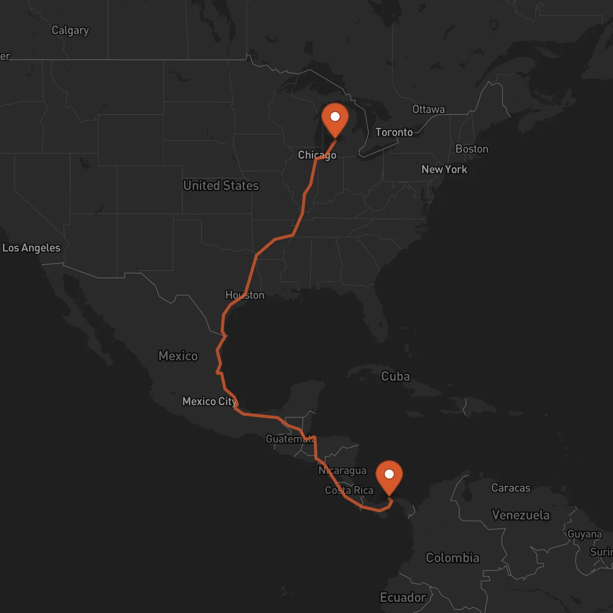 Ruta Grand Rapids - Colón