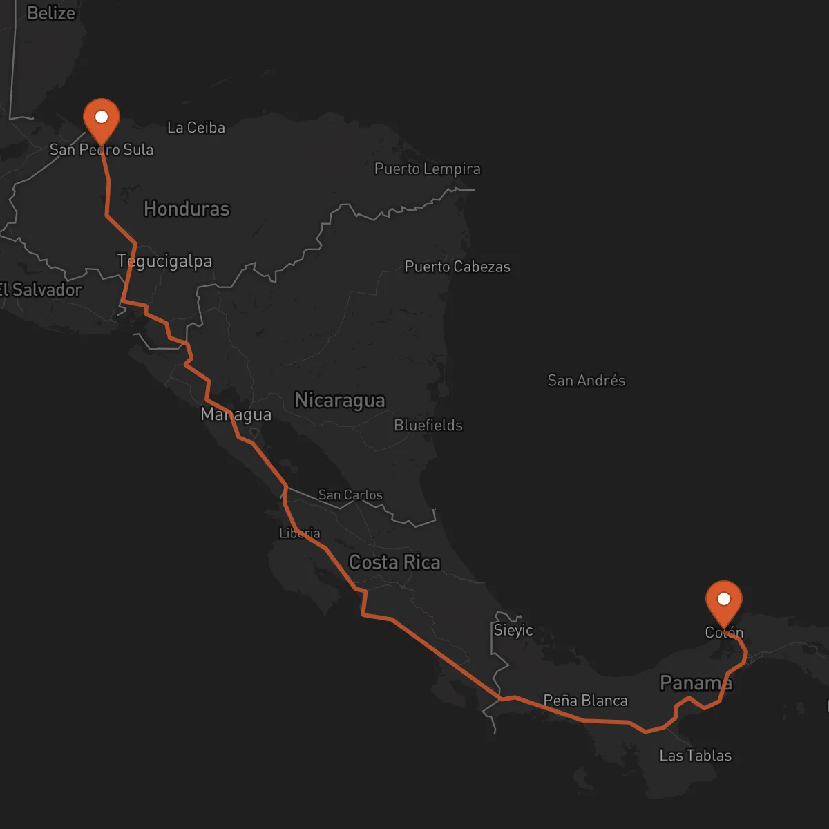 Ruta San Pedro Sula - Colón