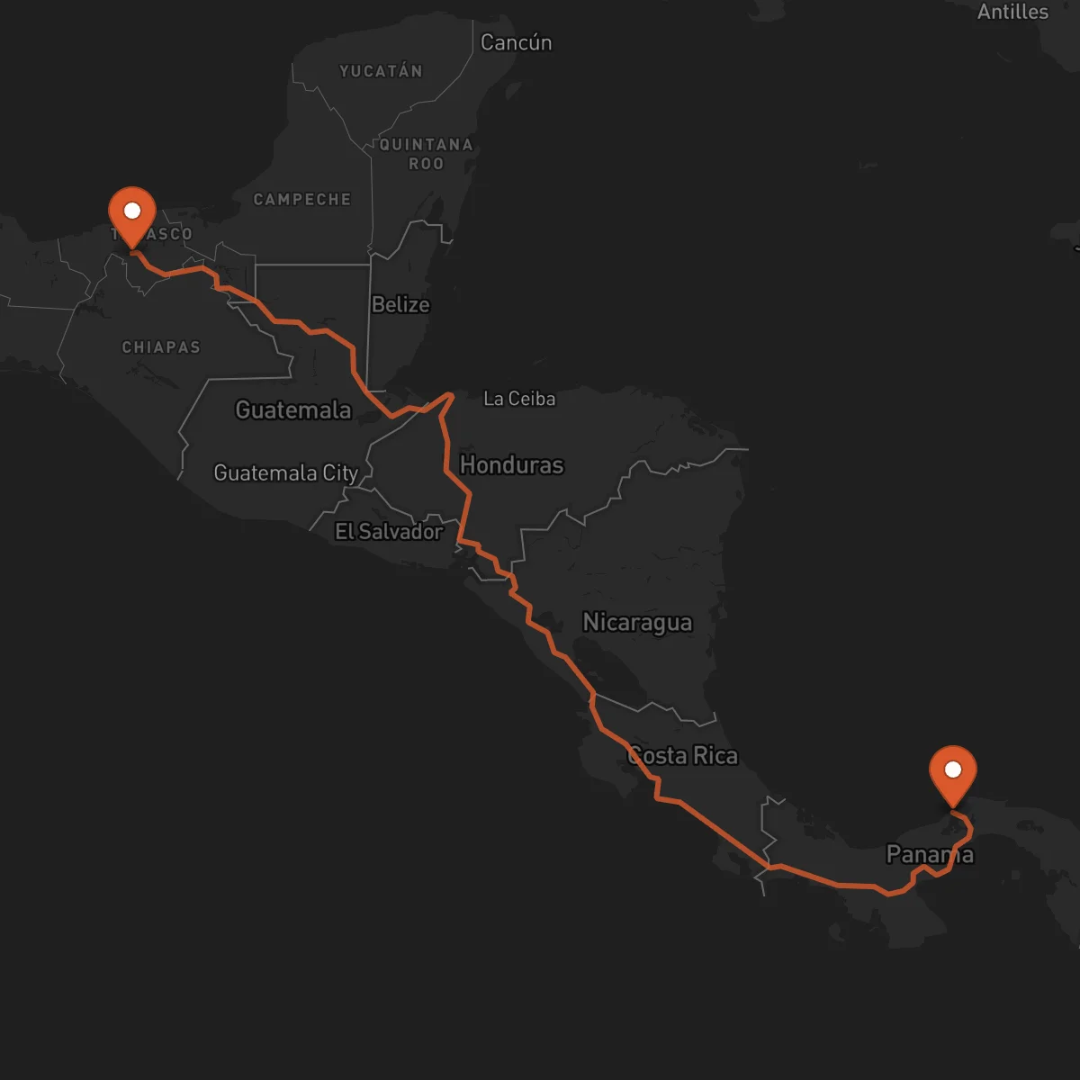 Ruta Villahermosa - Colón