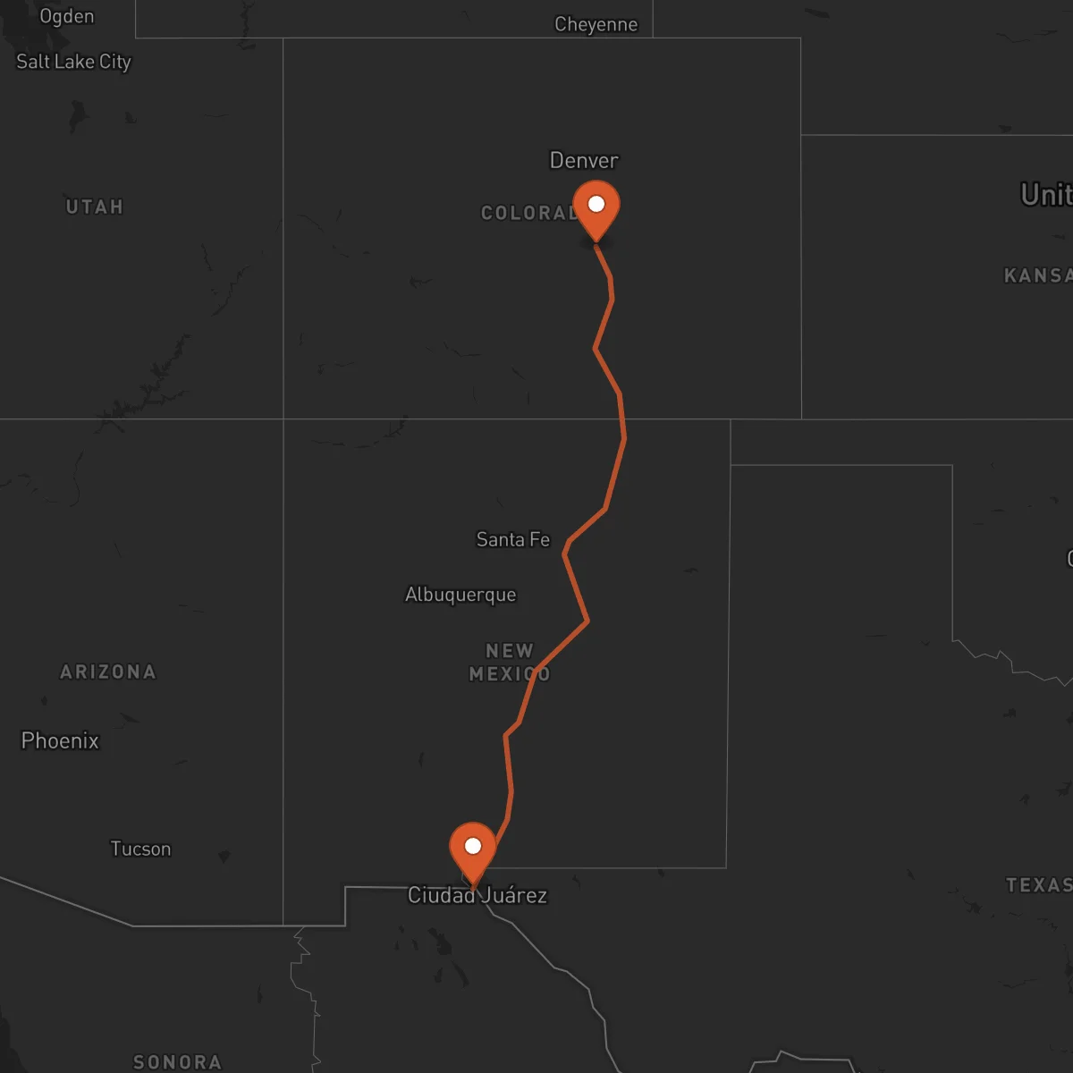 Ruta Colorado Springs - El Paso