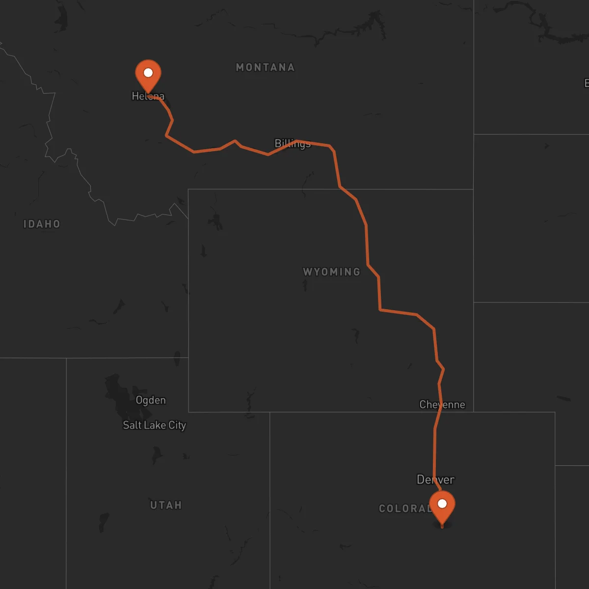 Ruta Colorado Springs - Helena